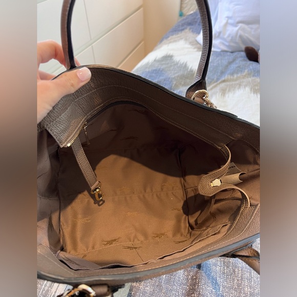 Longchamp mailbox medium satchel in taupe - Picture 3 of 7